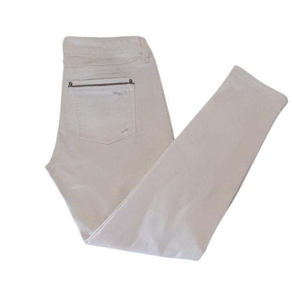 White House Black Market Womens White Distressed Girlfriend Denim Jeans Size 2 - Picture 8 of 8